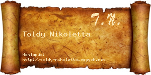 Toldy Nikoletta névjegykártya